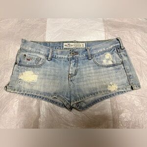 Hollister Low Rise Distressed Jean Shorts Y2K